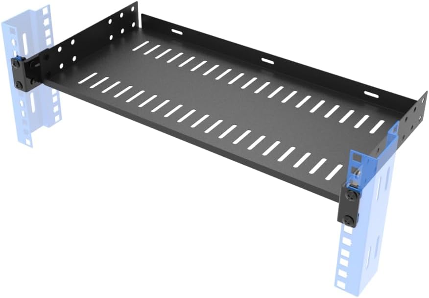 1U Server Rack Shelf 19" Universal Rack Mount Tray 8" Deep by JINGCHENGMEI
