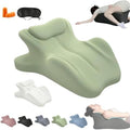 Couples Pillows 27° Position Ergonomic Contoured Support Pillow, NeckPillow, Reading Pillow Multi-Functional Memory Foam Lounger Cushion with Small Pillows Back Support for Couples(Green,25"x22"x18") by Unknown