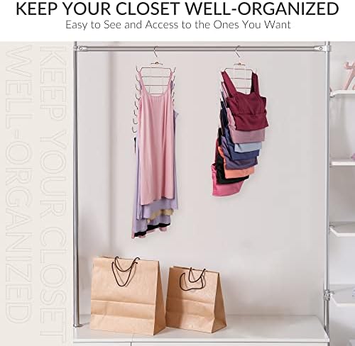 ZEDODIER 2 Pack Tank Top Hanger, Bra Organizer for Closet, Space Saving | 32 Hooks Total, Sturdy Metal, 360° Rotating, Foldable Design, Hanging Closet Organizers and Storage for Apartments and Dorms - Image 5