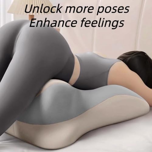 Ergonomic memory cotton hip pillow, which can relieve back pressure, waterproof and washable sheath, and bedroom posture support pillow can improve sleep quality and enhance intimacy. (Grey) - Image 4