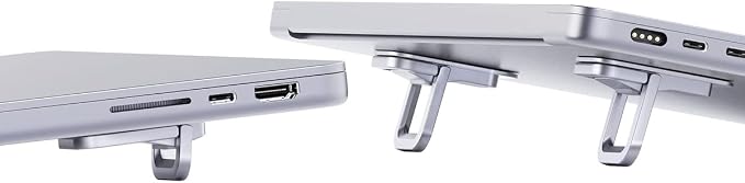 Hagibis Adjustable Laptop Stand for Desk - Portable Laptop Riser, Ergonomic Aluminum Cooling Pad for MacBook Pro Air, Tablet (Silver) - Image 9