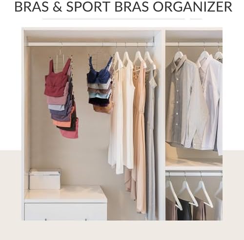 ZEDODIER 3 Pack Tank Top Hanger, Bra Organizer for Closet, Space Saving | 48 Hooks Total, Sturdy Metal, 360° Rotating, Foldable Design, Hanging Closet Organizers and Storage for Apartments and Dorms - Image 4