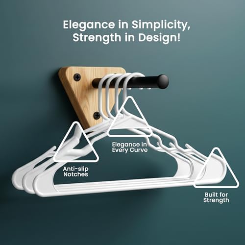 Utopia Home Plastic Hangers 50 Pack – Space Saving Clothes Hanger White | Durable & strong | Closet organizer & storage | Ideal for apartments, dorms & stocking stuffers - Image 6