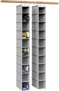 Simple Houseware 2 Pack 10 Shelves Hanging Shoe Organizer, Gray | Dual Metal Hooks, Holds Up to 20 lbs, for Narrow Space by SimpleHouseware