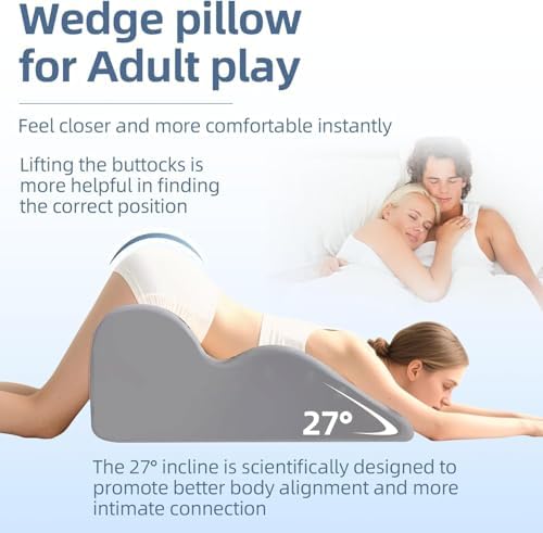 Couple Intimacy Pillow, 27° Incline Wedge Memory Foam Pillow for Couples, Body Position Support Wedge Pillow for Better Posture & Comfort,Black - Image 3