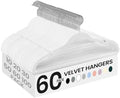 SONGMICS Velvet Hangers 60 Pack, Non-Slip Clothes Hangers, Space-Saving | Suit Hangers with Shoulder Notches, Pants Bar, 360° Swivel Hook, for Closet, Cloud White, BREANNA Collection UCRF030W01 by Unknown