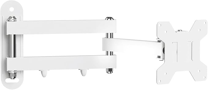 Suptek Full Motion TV Wall Mount Bracket for Most 13-30 inch TVs and Monitors, Flat and Curved TVs up to 28.66lbs, Tilt Swivel and 16.5 inch Extension, Max VESA 100x100mm, White, MA2776W by suptek