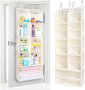 ULG Over the Door Organizer, 5-Tier Extra Large Hanging Storage with 10 Mesh Pockets, 100 lbs Capacity, Heavy Duty Door Organizer for Closet, Bedroom, Nursery Storage, Beige by ULG