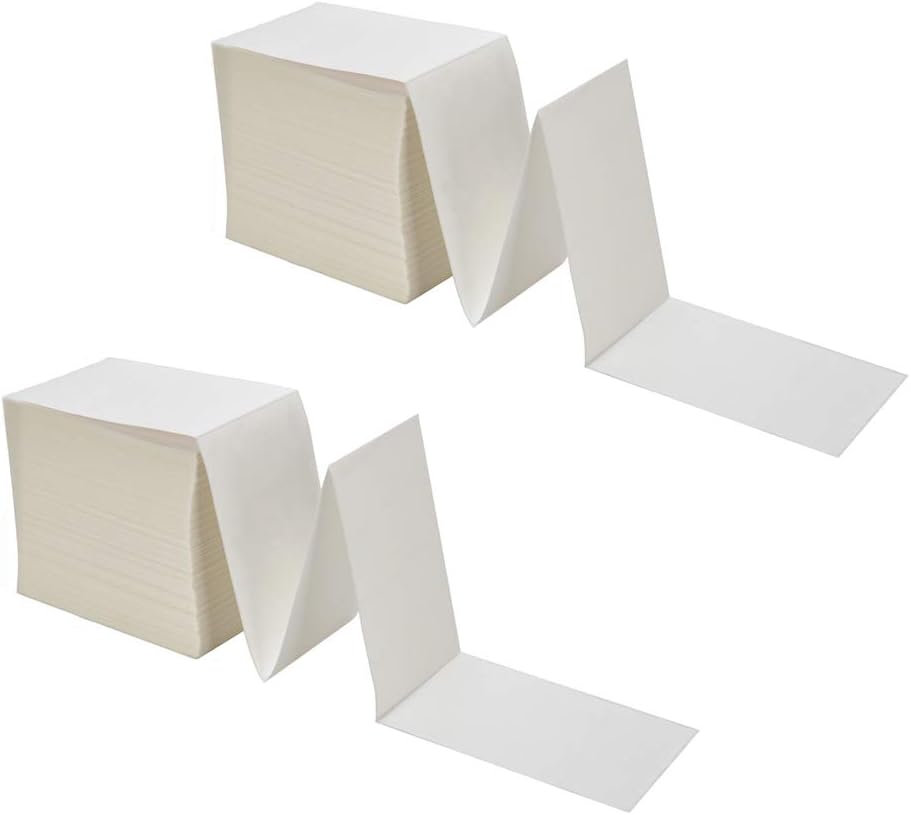 9527 Product Fanfold 4 x 6 Direct Thermal Labels White Perforated Shipping Labels,2 Stack,Total 2000 Labels by 9527 Product