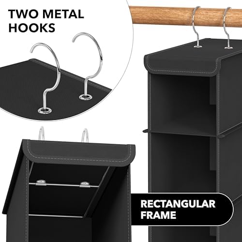 Simple Houseware 10 Shelves Closet Hanging Shoe Organizer, Black | Dual Metal Hooks, Holds Up to 20 lbs, for Narrow Space - Image 5