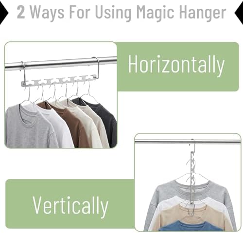 Mr. Pen- Metal Space Saving Hangers for Clothes, 20 Pack, 6 Slots | 360° Rotating Hooks, Metal Hangers, Wardrobe Organizer, Magic Cascading Hanger, Closet Space Saver - Image 4