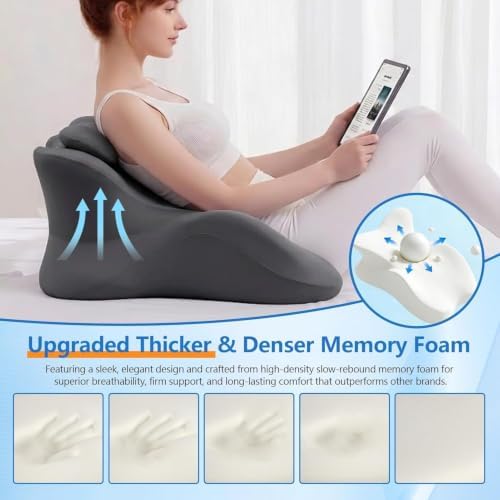 Memory Foam Wedge Pillow, 27° Sweet Spot Pillow for Intimacy- Grey - Image 3