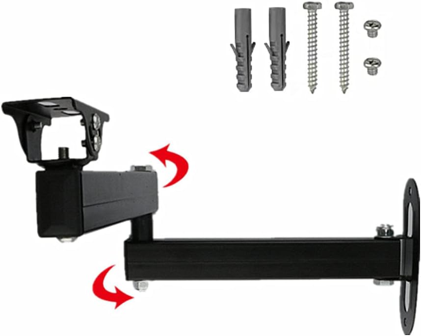 Articulating Magic Arm Wall Mount Holder Stand 15cm + 20cm,Wall Corner Mount Metal Black Bracket 35CM Long Arm Universal Angle Left Right Rotatable CCTV Camera Projector Holder - Image 6