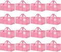 16 Pack Extra Large Clothes Storage Bins with Lids, Moving Bags, Pink | Storage Bags with Reinforced Handles & Heavy-Duty Zippers, Moving Boxes Totes for Clothes Packing, Dorms, College Supplies by ukeetap