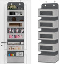 Over The Door Hanging Organizer Storage with 5 Large Pockets,Wall Mount Clear Windows and 2 Widened Metal Hooks for Pantry,Nursery,Diapers,Bathroom,Kitchen,Closet,Dorm by VERONLY