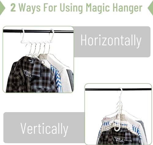 Mr. Pen- Space Saving Hangers for Clothes, 20 pcs, White | Plastic Multi Clothes Hangers Space Saving, 6 Slots, 360° Rotating Hooks - Image 4