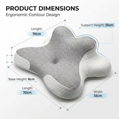 Luxurious Memory Cotton Lovers Pillow with ergonomics is an Ideal Choice for Reading, Waist Protection, deep Support for Intimate Posture and Prevention of gastroesophageal Reflux.，Double ash - Image 3