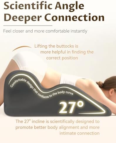 27 Degree Intimacy Pillow= Just the Right Lift, Ergonomic Memory Foam Intimacy Comfort Pillow Hip & Back Support, All Perfect Position Easily Postures Wedge Pillow (Grey) - Image 3