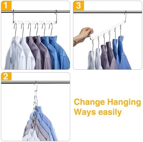 HOUSE DAY Space Saving Hangers for Clothes 4 Pack, Metal Magic Hanger | Heavy Duty Hanger Organizer 30 Lbs Capacity, Sturdy Multi Hangers, Closet Space Saver Closet Organizers and Storage Dorm Room - Image 3