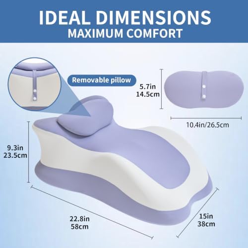 Intimacy Pillow Wedge - Sweet Spot Pillow for Couples, Memory Foam Ergonomic Support Cushion, Multi-Position Couples Pillow, Removable Washable Cover for Relaxation & Play (Purple Grey) - Image 2