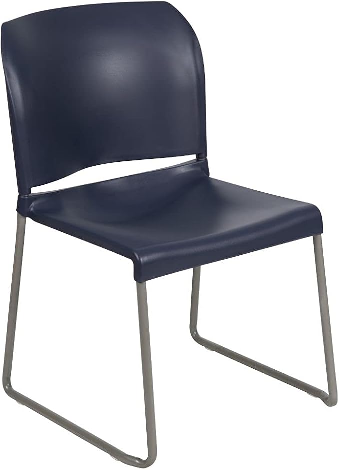 Flash Furniture Hercules Stack Chair, Gray | Sled Base, Powder Coated, Contoured, 880 LBS. Weight Capacity - Image 3