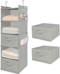 MAX Houser 5 Tier Shelf Hanging Closet Organizer, Cloth Hanging Shelf with 2 Sturdy Hooks for Storage, Foldable (Light Grey-D2) | Foldable Fabric Hanging Shelves for Closet, Cloth Hanging Shelves with 2 sturdy hanging hooks, Small Space Saver by MAXHouser
