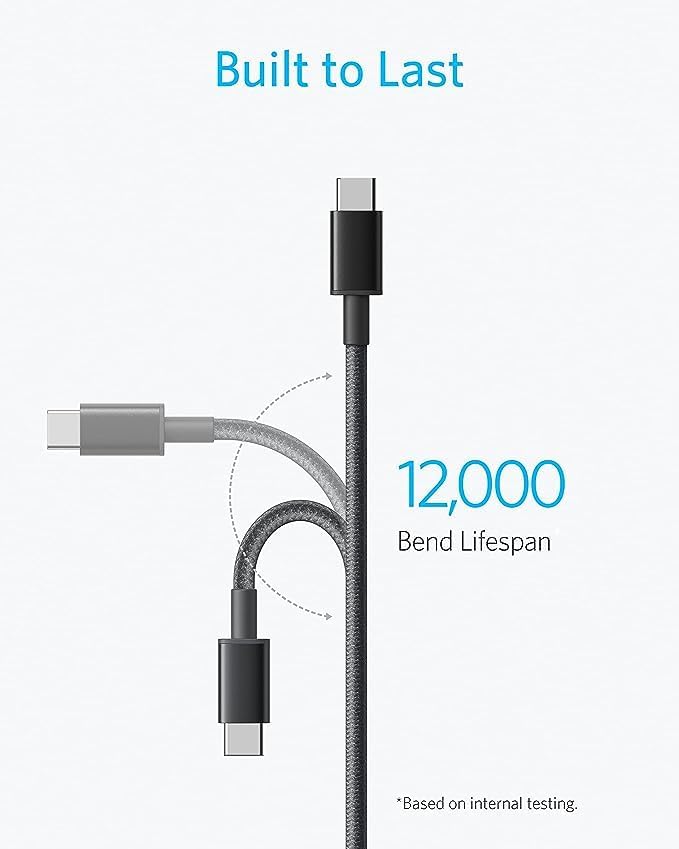 Anker USB C to USB C Cable, Type-C 60W Fast Charging Cable (1FT, 2Pack) for iPhone 17 Series, iPad mini 6 and More (Black) (Pack of 2) - Image 3