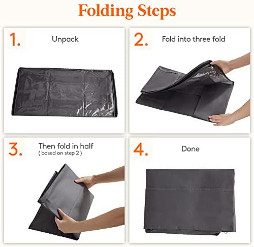 Lifewit Under Bed Storage Containers 4 Pack, Large Capacity Blanket Storage Bags with Reinforced Handle, Organization and Storage for Clothes, Sheets, Towels, Bedroom, Closet, College Dorm, Grey - Image 6
