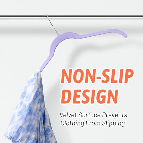 Sishynio Velvet Hangers 30 Pack, Non-Slip Slim Felt Hangers Multicolor | Space-Saving Closet Organization; Flocked Surface; 360° Swivel Hooks; For Shirts, Coats, Dresses, Blouses - Image 6