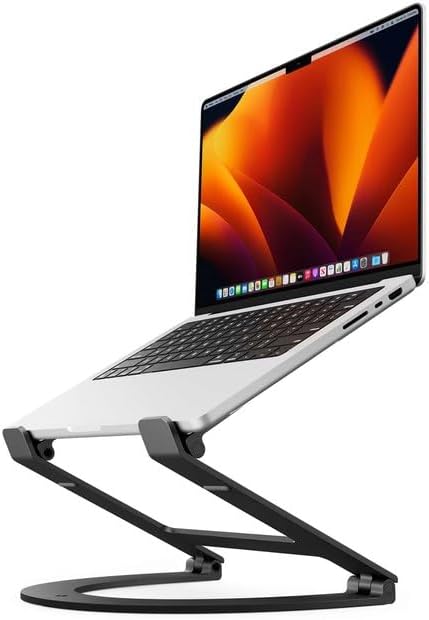 Twelve South Curve Flex | Ergonomic Height & Angle Adjustable Aluminum Laptop/MacBook Stand/Riser, fits 10"-17" by TwelveSouth