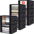 Fab totes 8 Pack Storage Bags for Clothes Blanket Storage Bins with Lids | Foldable Closet Organizers with Zippers,Window and Handles,Fabric Storage Bins for Sweater,Comforter,Bedding,Dorm essentials by Fabtotes