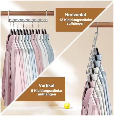 Space Saving Hangers for Clothes 12 Pack, Sturdy Metal Hangers Wardrobe Organizer, Magic Cascading Hanger, Closet Space Saver Closet Organizers and Storage - Image 4