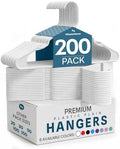 Utopia Home Plastic Hangers 200 Pack – Space Saving Clothes Hanger White | Durable & strong | Closet organizer & storage | Ideal for apartments, dorms & stocking stuffers by UTOPIAHOME