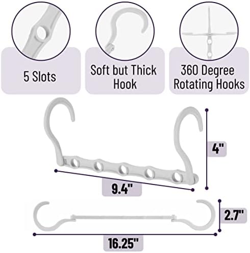 Mr. Pen- Space Saving Hangers, 8 pcs, 360° Rotating Hooks | Magic Cascading Hanger Organizer with 5 Enclosed Slots, Closet Organizers and Storage for Clothes - Image 3