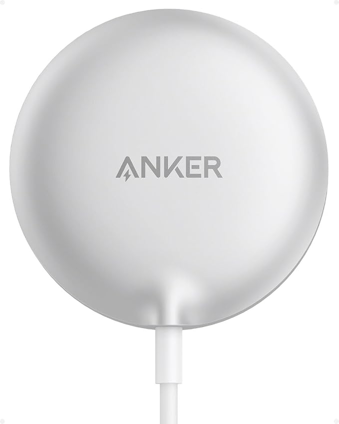 Anker MagSafe Charger Pad Compatible, MagGo iPhone 16 Wireless Charging Pad, Qi2 Certified 15W Wireless Charger for iPhone 16/16 Plus/16 Pro/16 Pro Max/15/14/13/12 Series (White, No Adapter) by Unknown