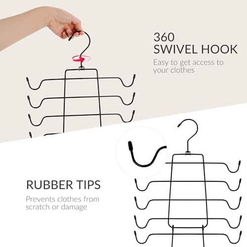 ZEDODIER 6 Pack Tank Top Hanger, Bra Organizer for Closet, Space Saving | 96 Hooks Total, Sturdy Metal, 360° Rotating, Foldable Design, Hanging Closet Organizers and Storage for Apartments and Dorms - Image 7