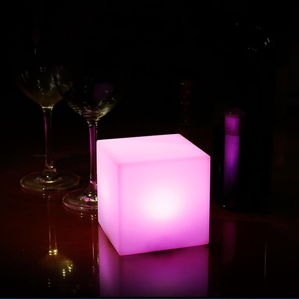 4-inch LED Cube Light, Dimmable Kids Night Light Mood Lamp w/Remote - Image 4