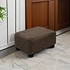 CAROLMADE Small Foot Stool Ottoman Footstool with Legs Under Desk Footrest for Living Room Bedroom and Office, Soft Brown - Image 6