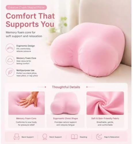 Ergonomic Memory Foam Chest Pillow, Slow Rebound Support Cushion(black) - Image 4