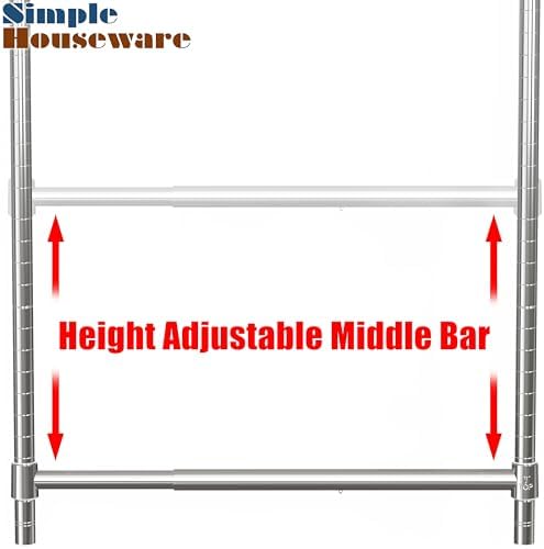 Simple Houseware Adjustable Closet Hanging Rod, Chrome - 2 Pack - Image 5
