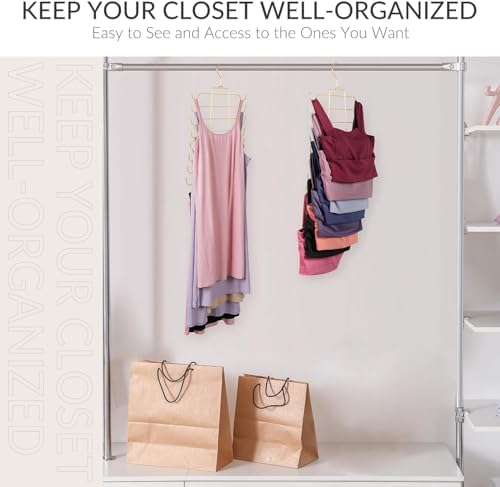 ZEDODIER 3 Pack Tank Top Hanger, Bra Organizer for Closet, Space Saving | 48 Hooks Total, Sturdy Metal, 360° Rotating, Foldable Design, Hanging Closet Organizers and Storage for Apartments and Dorms - Image 6
