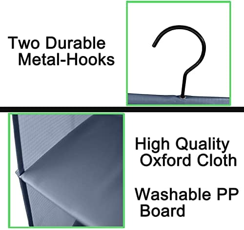 Hanging Closet Organizer 4-Shelf, Oxford Fabric Wardrobe Storage, Gray | Easy-mount foldable design holds clothes, handbags, shoes & accessories; washable Oxford fabric, sturdy and space-saving. - Image 5