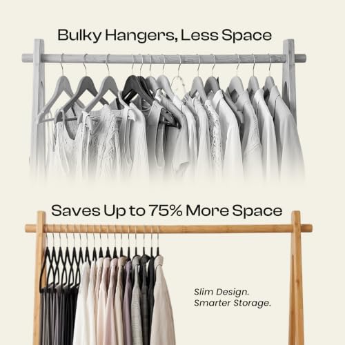 Utopia Home Velvet Hangers, Black, 150 Pack | Luxury Non-Slip Slim Pant & Coat Hangers | Strong Space-Saving Clothes Hangers | 360° Swivel Hook - Image 3