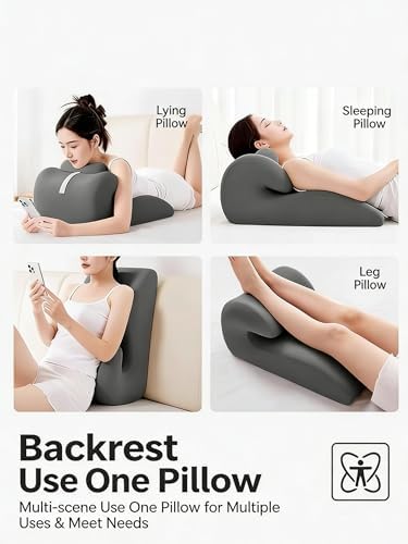27° Wedge Pillow – Intimacy Pillow & Butt Cushion, Pregnancy Support Pillow, Reading Pillow, Positioning Furniture, Available in Two Styles (Light Gray, with Small Pillows) - Image 6