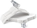Sishynio Premium Velvet Shirt Hangers 30 Pack, Non-Slip 360° Swivel Hook Slim Felt Hanger, Space Saving Flocked Hangers for Tank Tops, Blouses, Strappy Dresses(White) | Space-Saving Closet Organization; Flocked Surface; 360° Swivel Hooks; For Shirts, C... by Sishynio