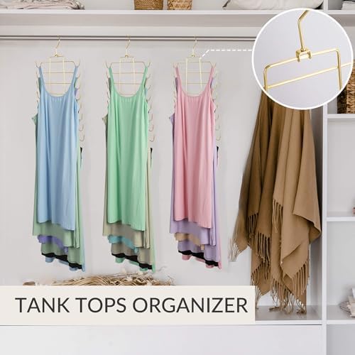 ZEDODIER 4 Pack Tank Top Hanger, Bra Organizer for Closet, Space Saving | 64 Hooks Total, Sturdy Metal, 360° Rotating, Foldable Design, Hanging Closet Organizers and Storage for Apartments and Dorms - Image 4