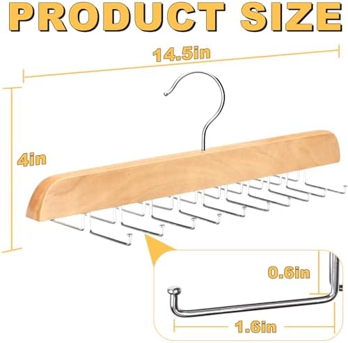 Tank Top Hanger with Premium Wood, 24 Large Capacity, Space Saving,360 Degree Rotating, Foldable Metal Hooks, Tank Tops - Image 4