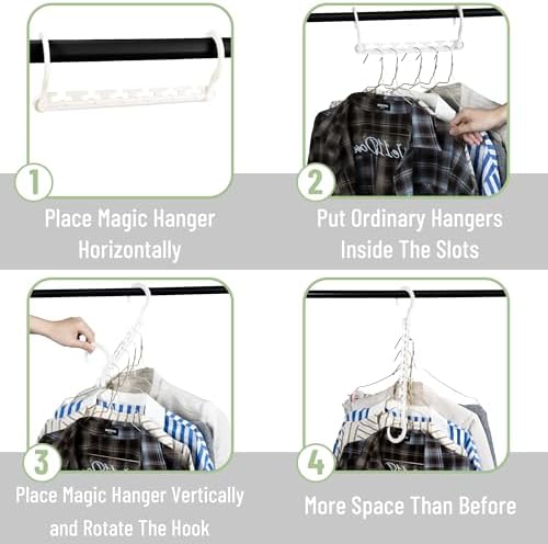 Mr. Pen- Space Saving Hangers for Clothes, 20 pcs, White | Plastic Multi Clothes Hangers Space Saving, 6 Slots, 360° Rotating Hooks - Image 5