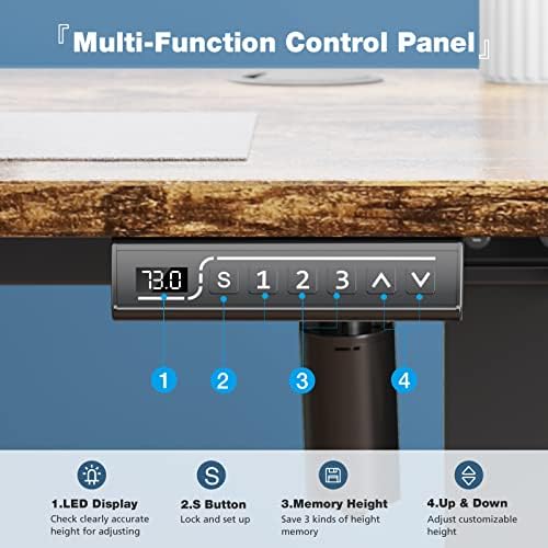 DUMOS 41 Inch Electric Standing Desk, Memory Adjustable Home Office Desk - Image 6