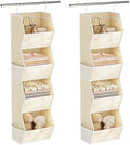 4 Shelf Hanging Closet Organizer Closet Storage for Wardrobe 2 Packs Beige | Hanging Storage Organizer for Closet Organizers and Storage, Hanging Clothes Organizer for Closet Organizer Closet Shelves by Wawocs